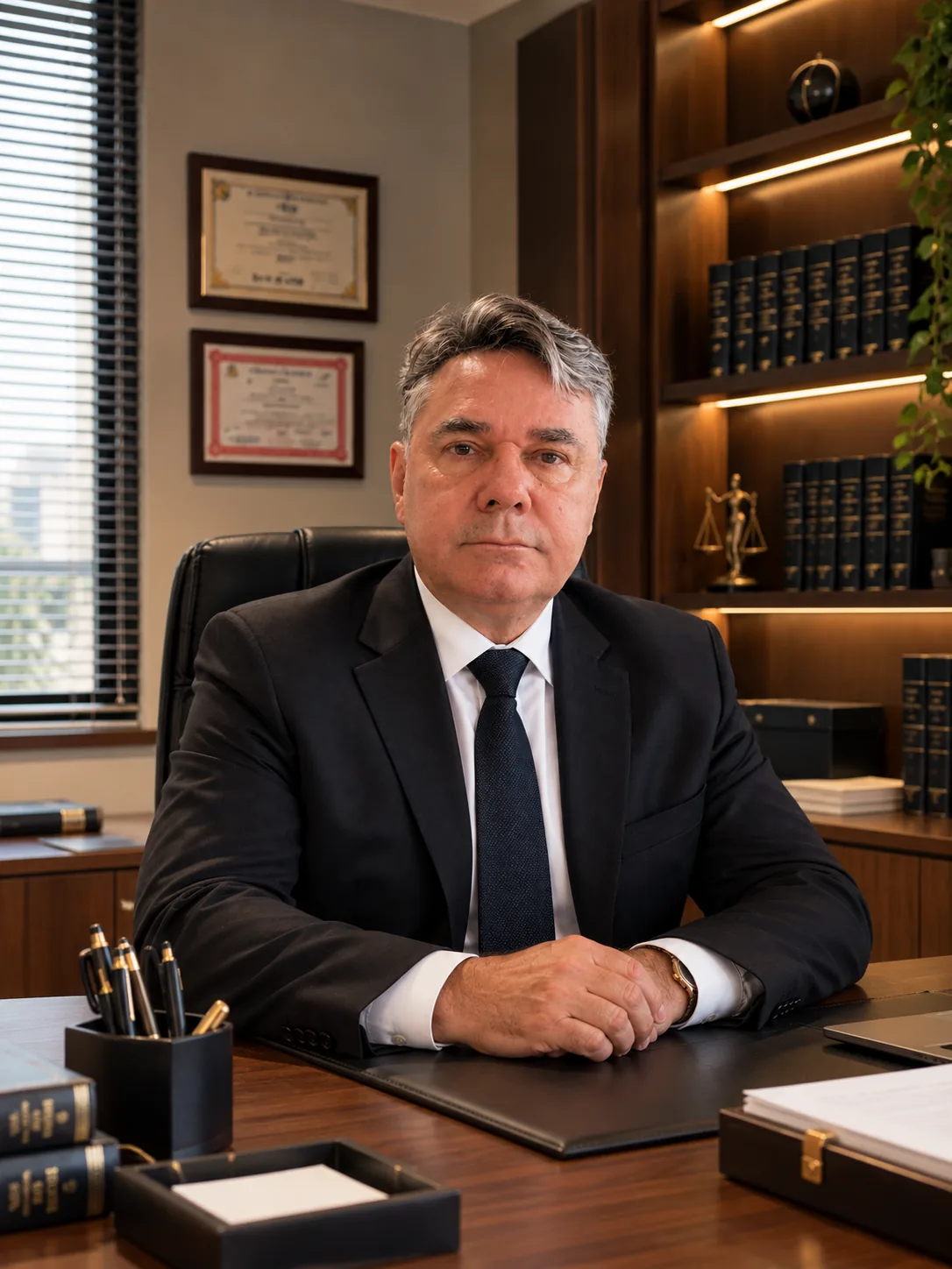 Dr. Sérgio Leme, advogado, em seu escritório